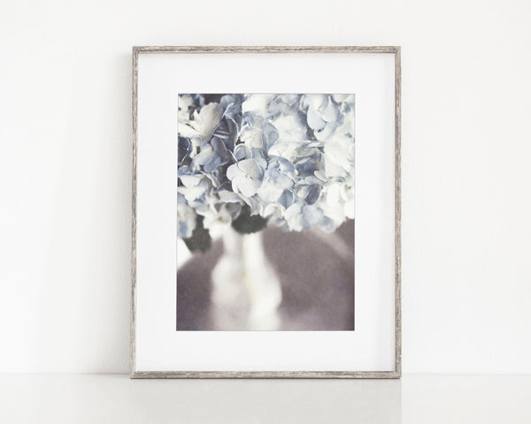 French Country Hydrangeas Floral Print - Blue