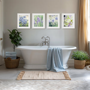 Lisa Russo Fine Art Nature Photography Purple French Country Florals | Nature Photography Art Prints Set of 4