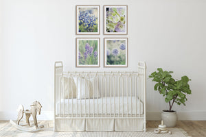 Lisa Russo Fine Art Nature Photography Purple French Country Florals | Nature Photography Art Prints Set of 4