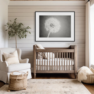 Lisa Russo Fine Art Nature Photography Shabby Chic Dandelion Floral Print in Pastel Blue