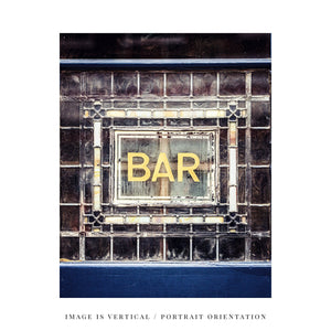 London Bar Sign Print - Kitchen, Game Room Wall Decor