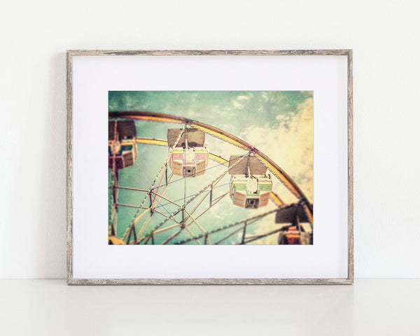 Summer Ferris Wheel Print - Pastel Artwork for Kids Room or Nursery