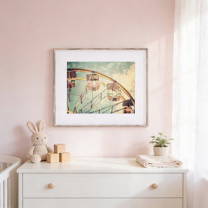 Lisa Russo Fine Art Nursery Room Art Summer Ferris Wheel Print - Pastel Artwork for Kids Room or Nursery