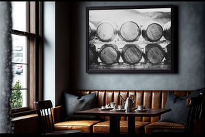 Lisa Russo Fine Art Rustic Home Decor Dalwhinnie Distillery Whisky Barrel Print | Scotland Highland Wall Art