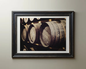 Lisa Russo Fine Art Rustic Home Decor Rustic Whisky Barrels – Scottish Distillery Wall Art Print