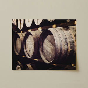 Lisa Russo Fine Art Rustic Home Decor Rustic Whisky Barrels – Scottish Distillery Wall Art Print