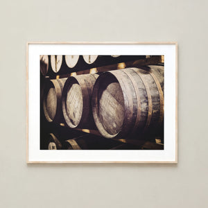 Lisa Russo Fine Art Rustic Home Decor Rustic Whisky Barrels – Scottish Distillery Wall Art Print