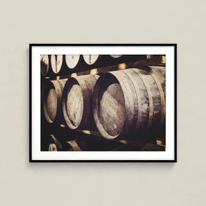 Lisa Russo Fine Art Rustic Home Decor Rustic Whisky Barrels – Scottish Distillery Wall Art Print