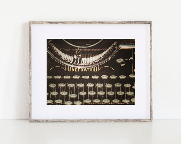 Underwood Typewriter Art Print for Office Decor or Writers Gift