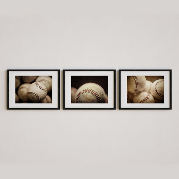 Set of 3 Baseball Art Prints - Perfect for Sports Fans