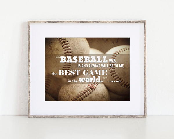 Babe Ruth Quotation Art Print - Perfect for Baseball Lovers