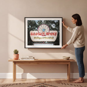 Lisa Russo Fine Art Travel Photography Broken Spoke Austin Texas Sign Print | Vintage Neon Sign Wall Art