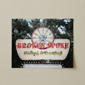 Lisa Russo Fine Art Travel Photography Broken Spoke Austin Texas Sign Print | Vintage Neon Sign Wall Art
