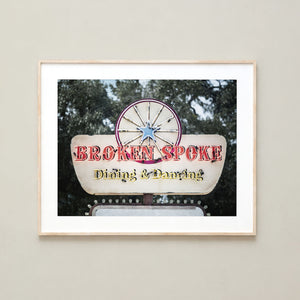 Lisa Russo Fine Art Travel Photography Broken Spoke Austin Texas Sign Print | Vintage Neon Sign Wall Art