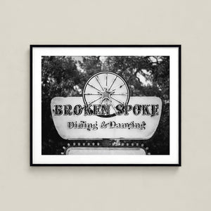 Lisa Russo Fine Art Travel Photography Broken Spoke Austin Texas Sign Print | Vintage Neon Sign Wall Art