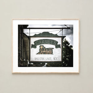 Lisa Russo Fine Art Travel Photography Carney's Ballston Lake New York Sign Print | Vintage Train Americana Wall Art