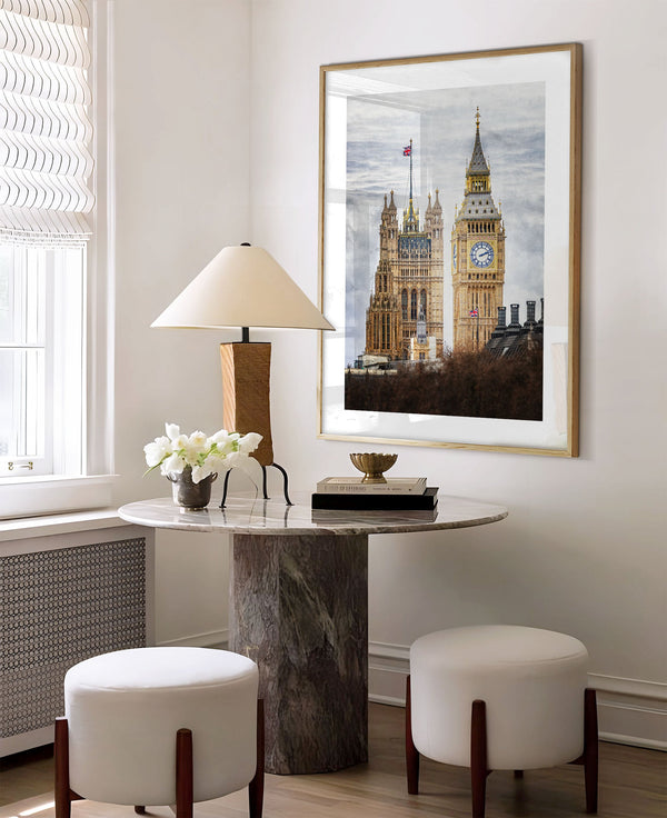 London Landscape Print - Big Ben and Palace of Westminster