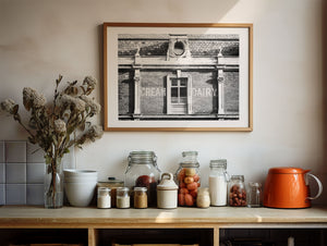 Lisa Russo Fine Art Travel Photography Cream Dairy Wall Art Print – Vintage London Architecture for Kitchen