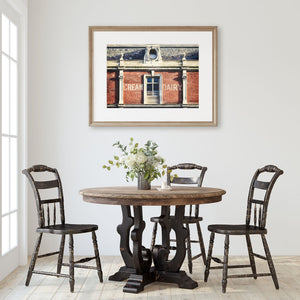 Lisa Russo Fine Art Travel Photography Cream Dairy Wall Art Print – Vintage London Architecture for Kitchen
