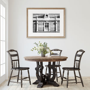 Lisa Russo Fine Art Travel Photography Cream Dairy Wall Art Print – Vintage London Architecture for Kitchen