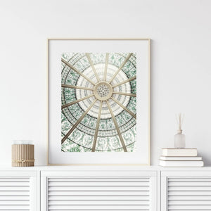 Lisa Russo Fine Art Travel Photography Geometric Capitol Dome Print in Green and Beige - Pennsylvania