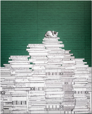 Lisa Russo Fine Art Travel Photography Gift for Book Lovers - Cannes France Book Mural Street Art Print