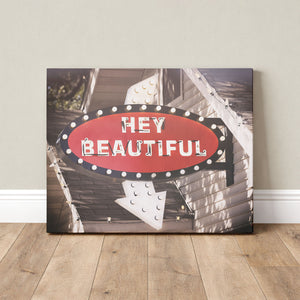 Lisa Russo Fine Art Travel Photography Hey Beautiful Vintage Sign Print | Retro Wall Art