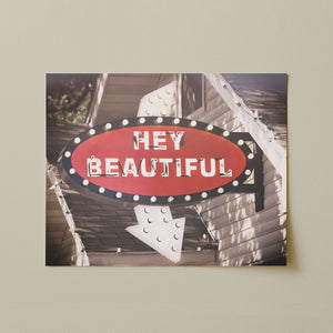 Lisa Russo Fine Art Travel Photography Hey Beautiful Vintage Sign Print | Retro Wall Art