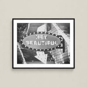Lisa Russo Fine Art Travel Photography Hey Beautiful Vintage Sign Print | Retro Wall Art