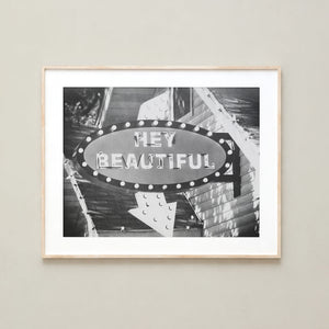 Lisa Russo Fine Art Travel Photography Hey Beautiful Vintage Sign Print | Retro Wall Art