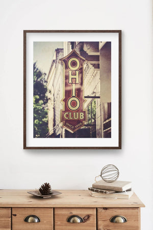Lisa Russo Fine Art Travel Photography Hot Springs Arkansas Photography Print - Ohio Club Sign for Home Decor