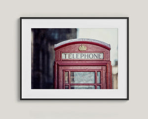 Lisa Russo Fine Art Travel Photography Iconic Scottish Edinburgh Red Telephone Booth Print