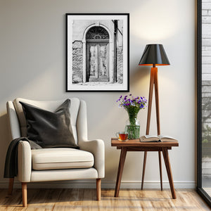 Lisa Russo Fine Art Travel Photography Italy | Black and White Vintage Venice Door