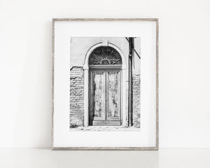 Lisa Russo Fine Art Travel Photography Italy | Black and White Vintage Venice Door
