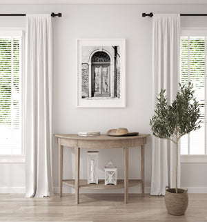 Lisa Russo Fine Art Travel Photography Italy | Black and White Vintage Venice Door