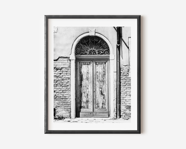 Lisa Russo Fine Art Travel Photography Italy | Black and White Vintage Venice Door