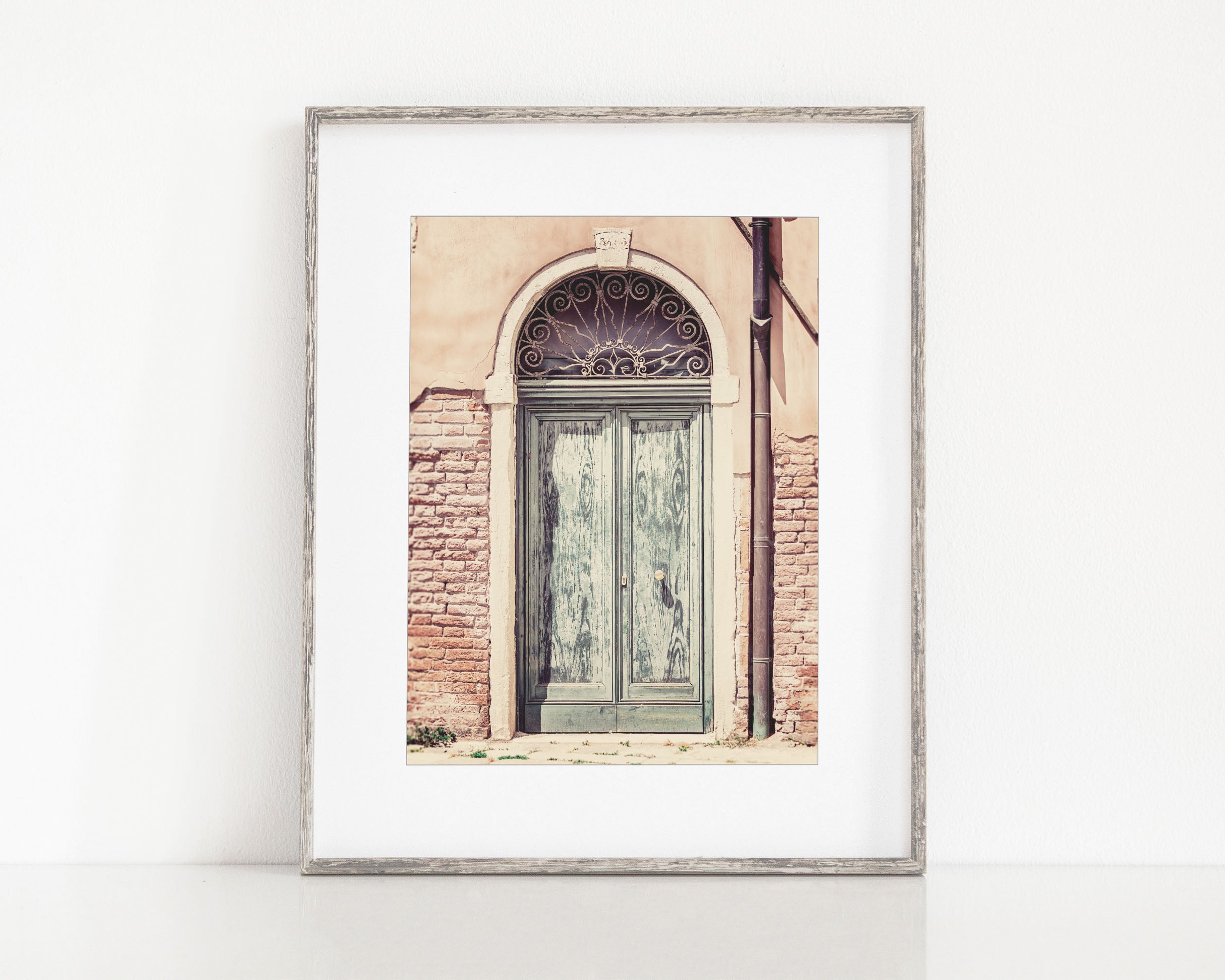 Black Venice Print Canvas or and Wrap Russo Door Vintage White | Photography Art Lisa Italy Fine