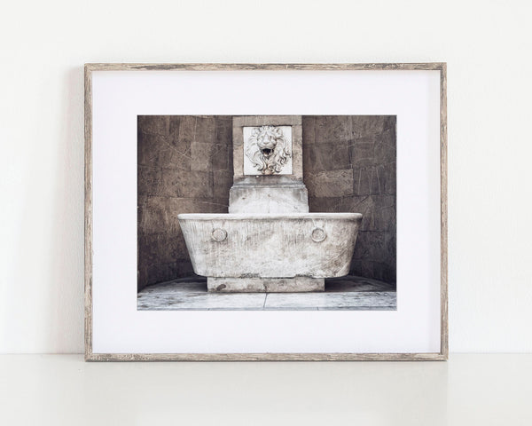 Italian Water Fountain - Tuscan Decor - Florence Photography