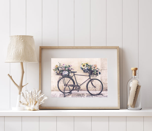 Whimsical Pink Florence Bicycle Art Print - Italy Photography