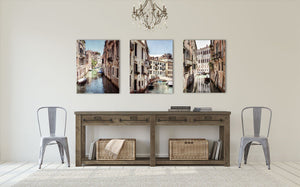 Venice Canal Art Prints - Black and White - Set of 3 - Italy Landscape Photography