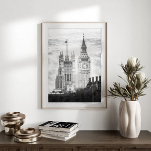 London Landscape Print - Big Ben and Palace of Westminster