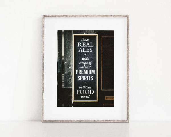 London Real Ales Kitchen Sign Print for Dining Room Decor