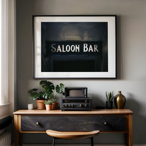 Lisa Russo Fine Art Travel Photography London Saloon Bar Sign Print | Moody English Pub Wall Art