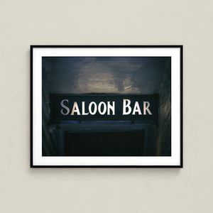 Lisa Russo Fine Art Travel Photography London Saloon Bar Sign Print | Moody English Pub Wall Art