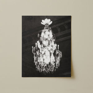 Lisa Russo Fine Art Travel Photography Monte Carlo Chandelier Print | Monaco Black & White Wall Art
