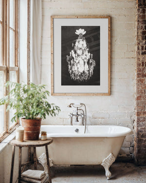 Lisa Russo Fine Art Travel Photography Monte Carlo Chandelier Print | Monaco Black & White Wall Art