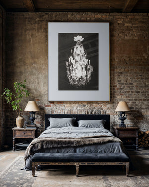 Lisa Russo Fine Art Travel Photography Monte Carlo Chandelier Print | Monaco Black & White Wall Art