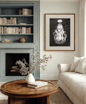 Lisa Russo Fine Art Travel Photography Monte Carlo Chandelier Print | Monaco Black & White Wall Art