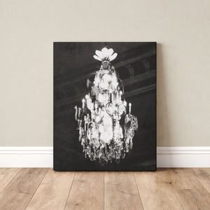 Lisa Russo Fine Art Travel Photography Monte Carlo Chandelier Print | Monaco Black & White Wall Art