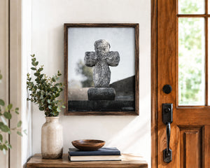 Lisa Russo Fine Art Travel Photography New Orleans Cemetery Cross Print | Moody Gothic Wall Art